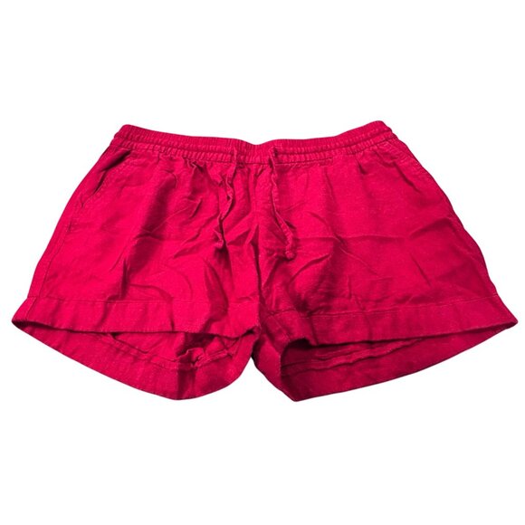Old Navy Womens Medium Red Linen Shorts - Picture 1 of 7